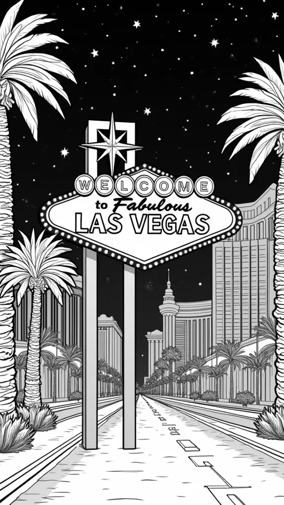 las vegas coloring page